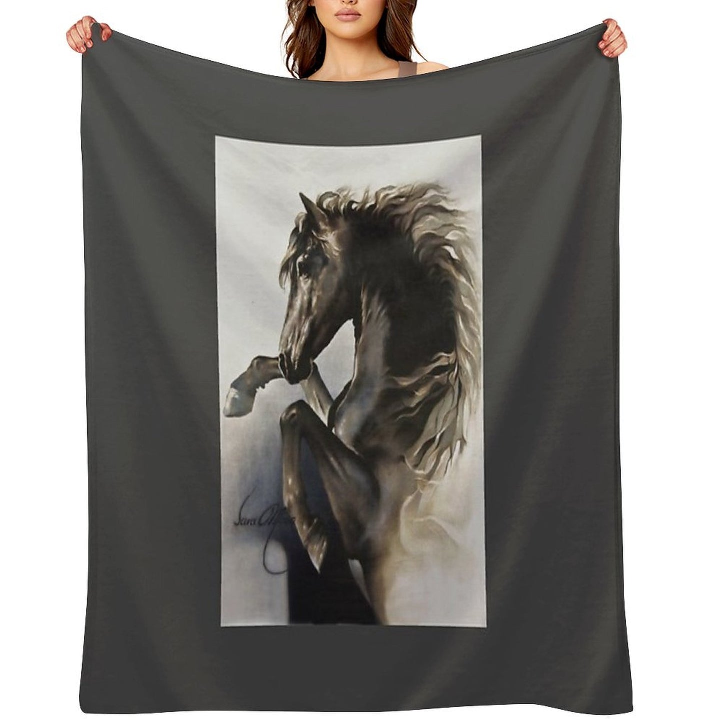 Black Fury Throw Blanket