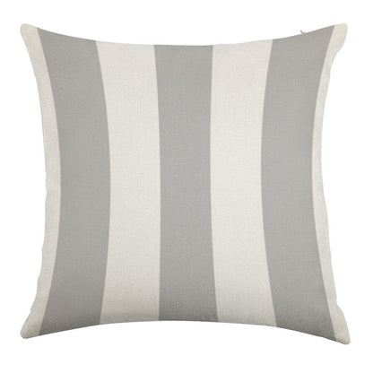 Silver Gray And White Stripes Linen Throw Pillow Cover