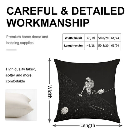 Space Cleaner Linen Throw Pillow Cover