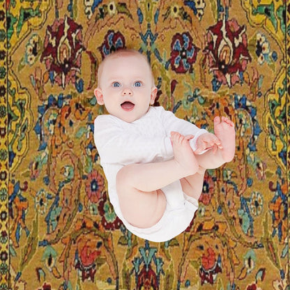 Hereke Vintage Persian Silk Rug Print Throw Blanket