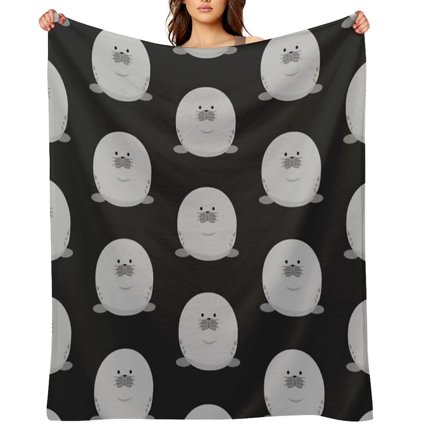 Cute Chonky Seal Throw Blanket