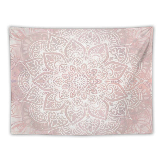 Mandala Yoga Love, Pastel Pink Tapestry