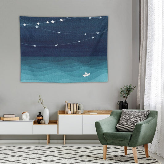 Garland of Stars, Teal Ocean Tapestry