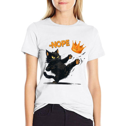 No Kings in America Black Cat  Slim-fit Cut T-Shirt
