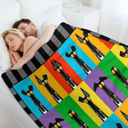 Greyhound Semaphore with Border Throw Blanket