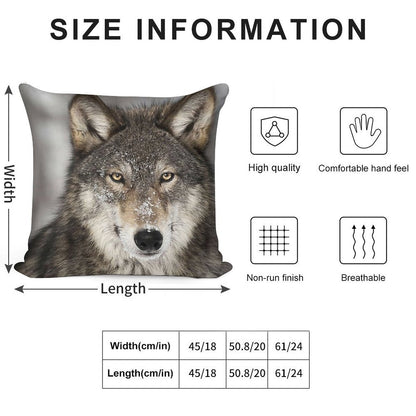 Animal Print - Wolf by Aariv Soft Multiple Sizes Throw Pillow