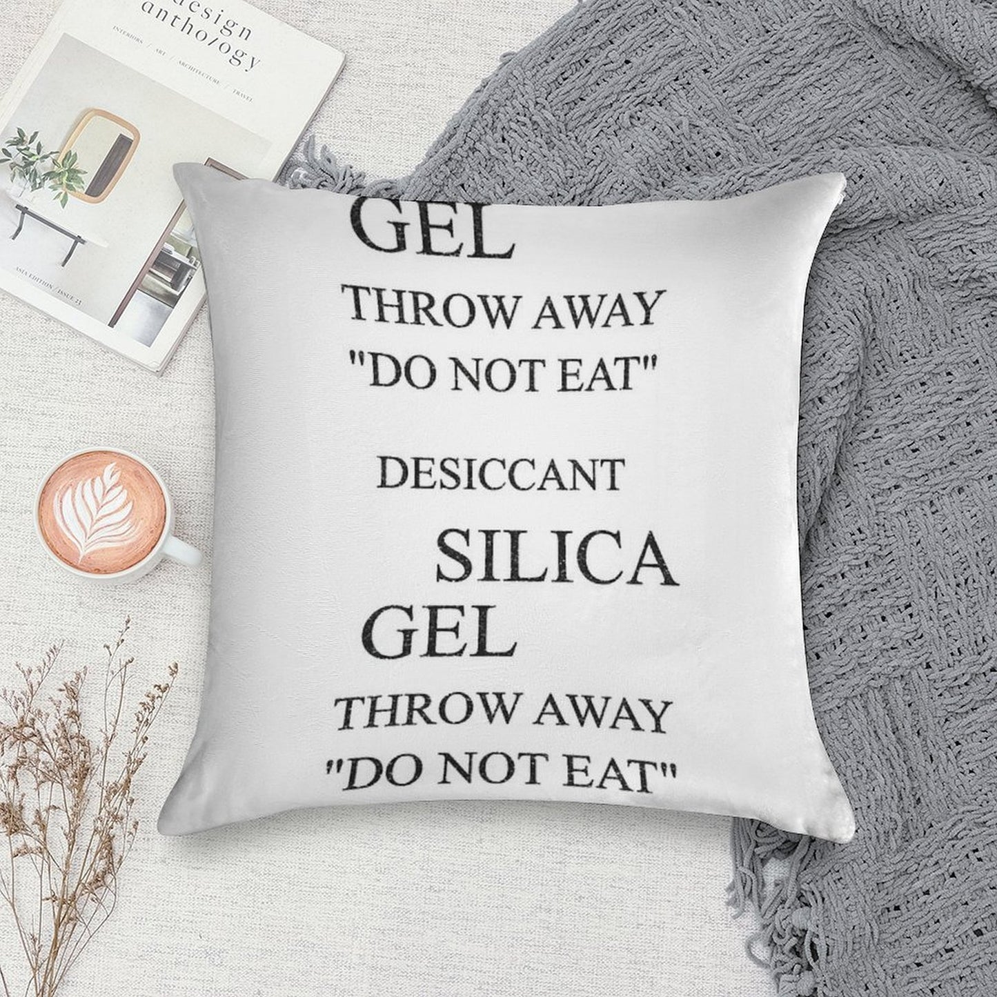 Do Not Eat - Silica Gel Soft Skin-Friendly Throw Pillow