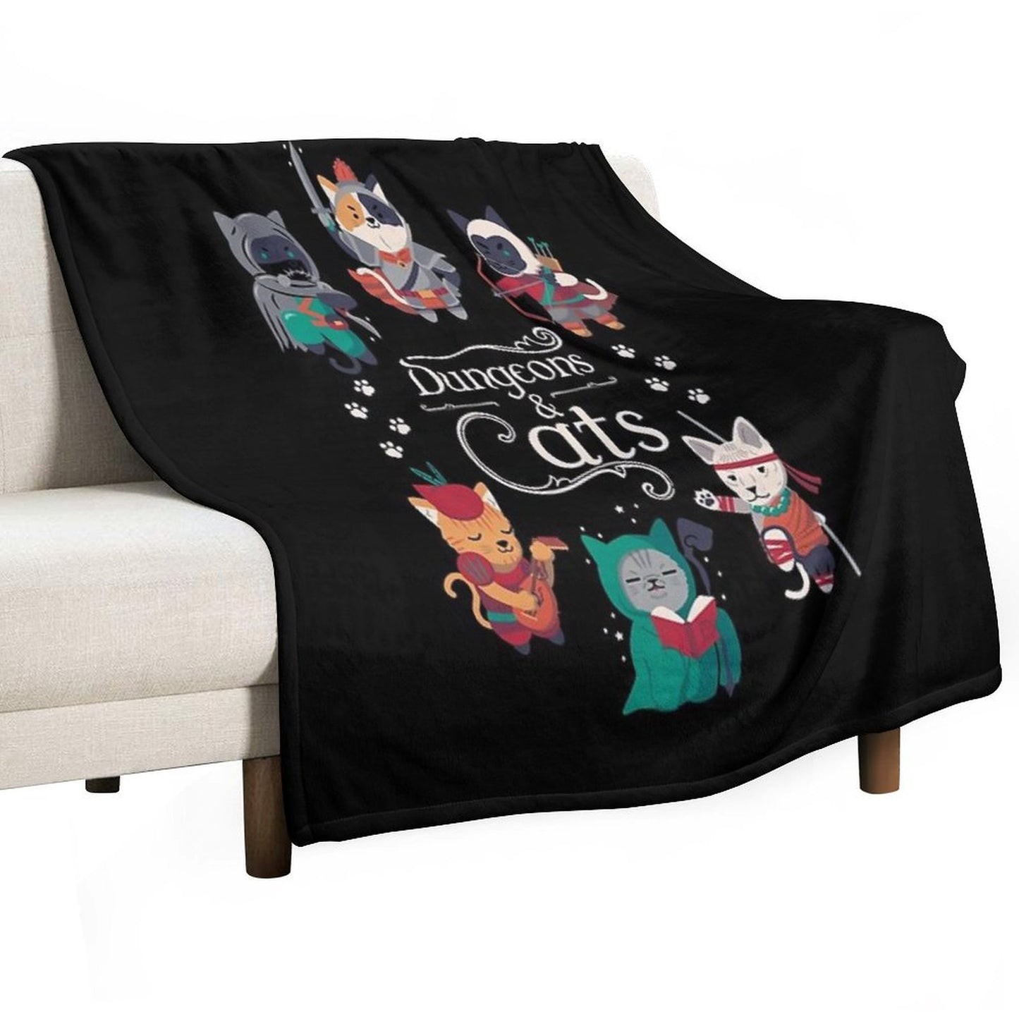 Dungeons And Cats 2.0 Throw Blanket