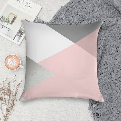 Geometrics - Grey Blush Silver Soft Gift Ready Throw Pillow