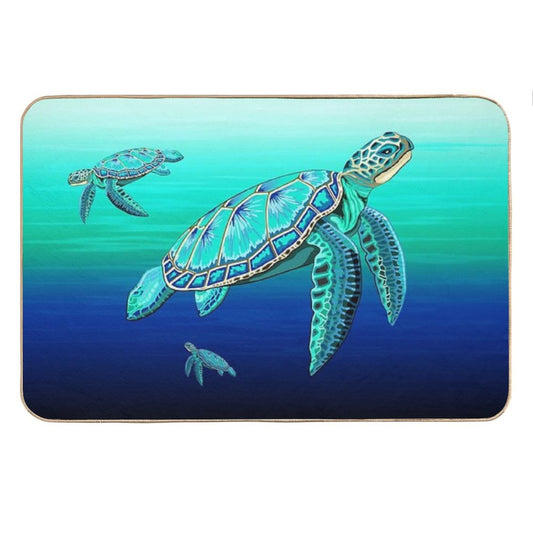 Sea Turtle Turquoise Oceanlife Bath Mat