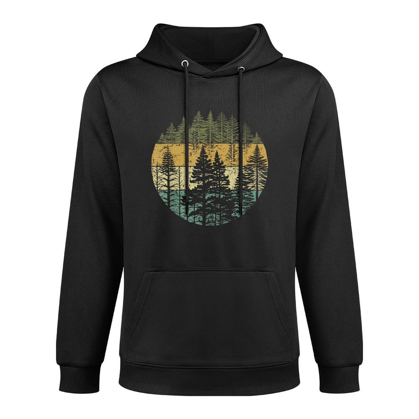 Retro Forest Trees Outdoors Nature Women Men Vintage Graphic Customizable Surface Hoodie