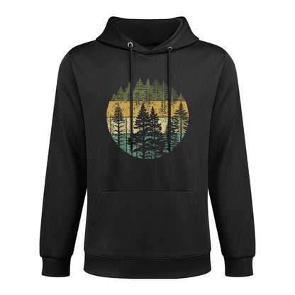 Retro Forest Trees Outdoors Nature Women Men Vintage Graphic Customizable Surface Hoodie