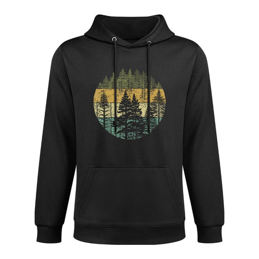 Retro Forest Trees Outdoors Nature Women Men Vintage Graphic Customizable Surface Hoodie