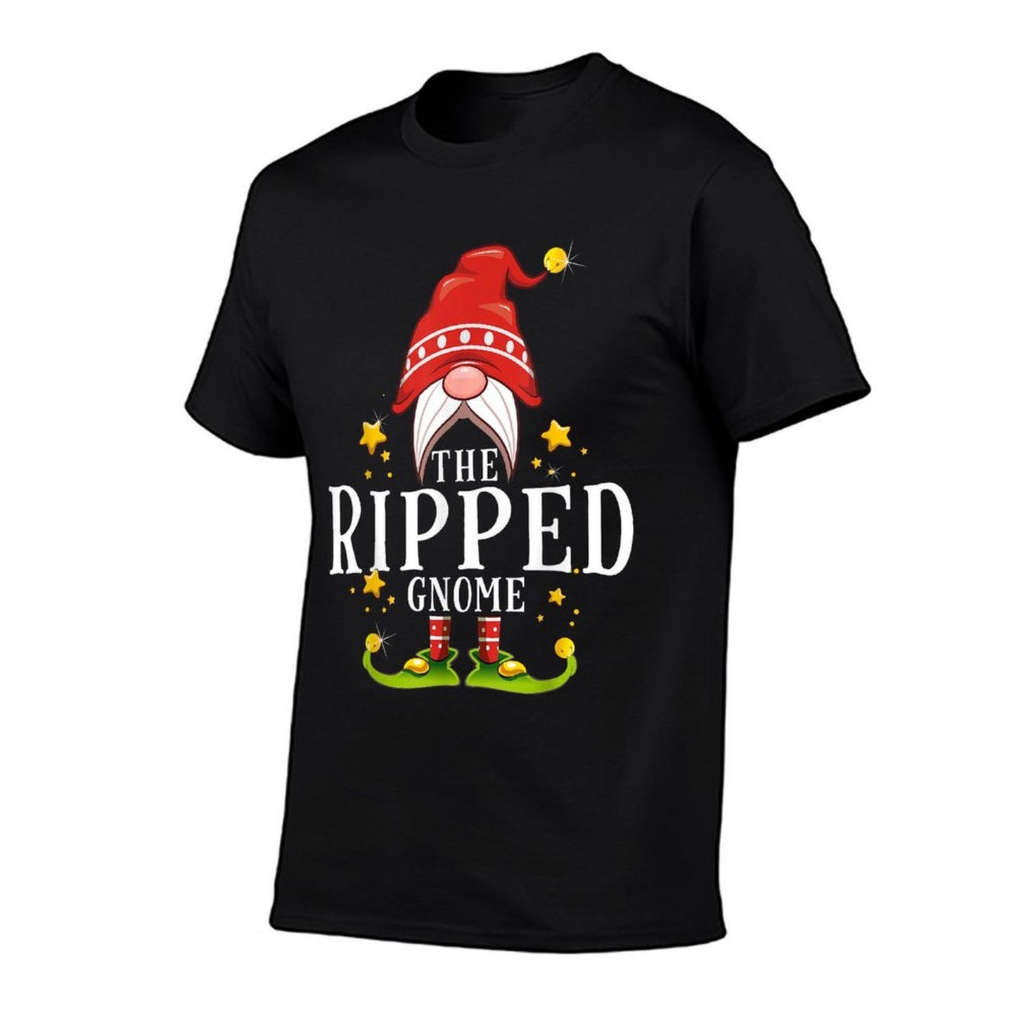 The Ripped Gnome Christmas Matching  Rolled Sleeves T-Shirt