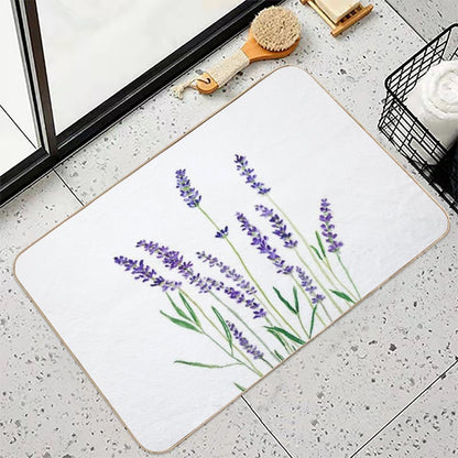 Hand Painted Purple Lavender Bath Mat