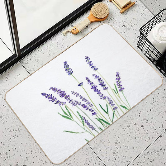 Hand Painted Purple Lavender Bath Mat