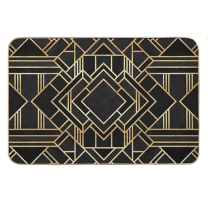 Art Deco Black Bath Mat