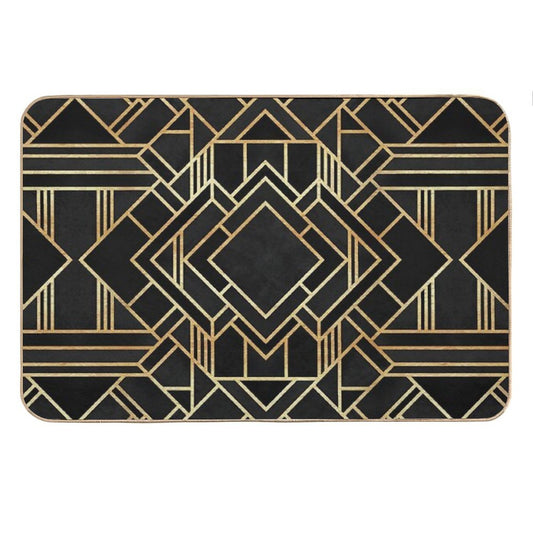 Art Deco Black Bath Mat