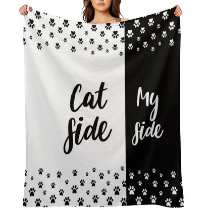 Cat Side My Side Funny Cat Owner Bedding Throw Blanket