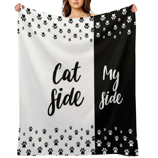 Cat Side My Side Funny Cat Owner Bedding Throw Blanket