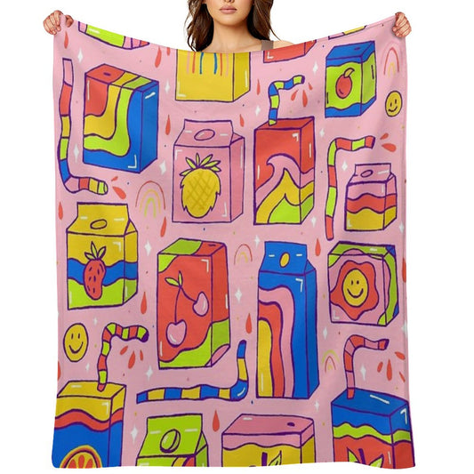Juice Box Print Throw Blanket