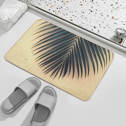 Palm Leaf Print Bath Mat