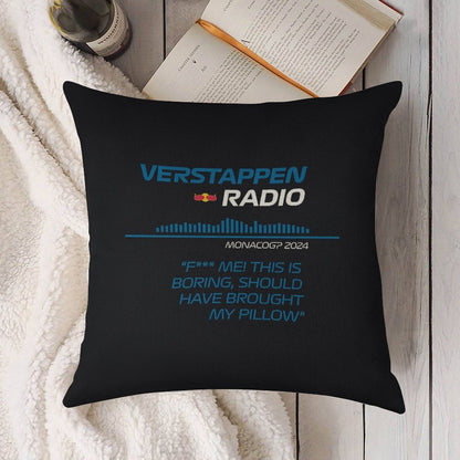 Verstappen Radio Monaco - Pillow Linen Throw Pillow Cover
