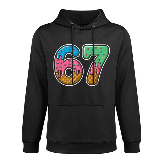 Six Seven 67 Funny Ice Cream Drip Meme Durable Construction Hoodie