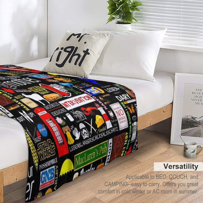 How I Met Your Mother Collage Poster Iconographic - Infographic Throw Blanket
