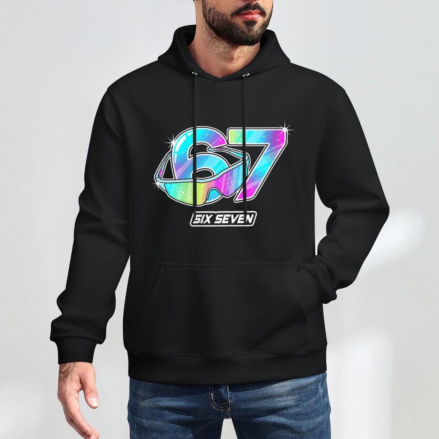 Womens 6 7 Meme Six Seven Sunglasses Gen Alpha Funny Design 67 Medium-Weight Fabric Hoodie