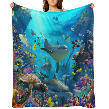 Dolphin Playground Throw Blanket
