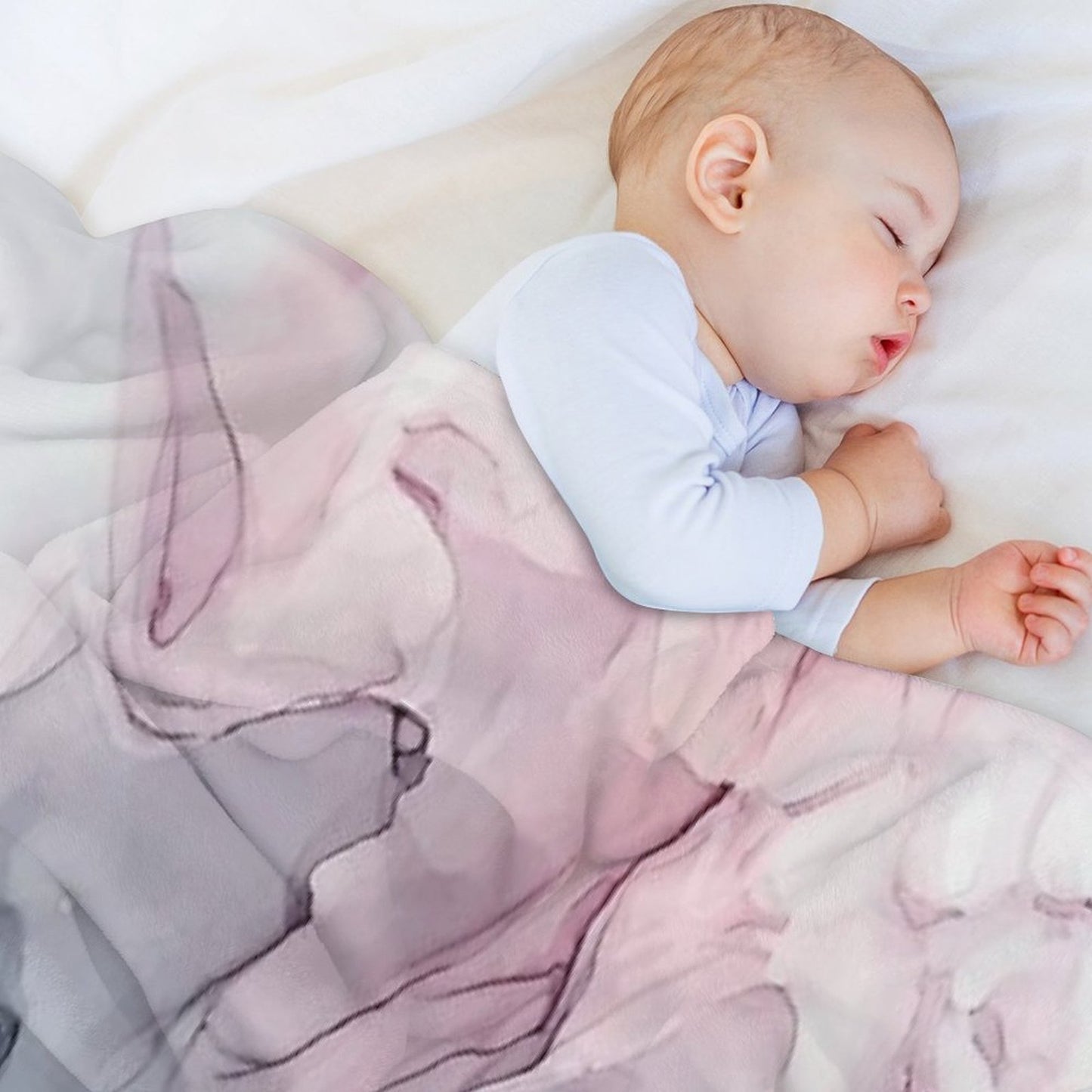 Blush And Payne's Grey Flowing Abstract Painting Throw Blanket