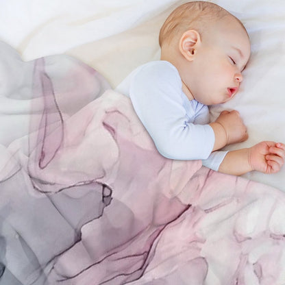 Blush And Payne's Grey Flowing Abstract Painting Throw Blanket