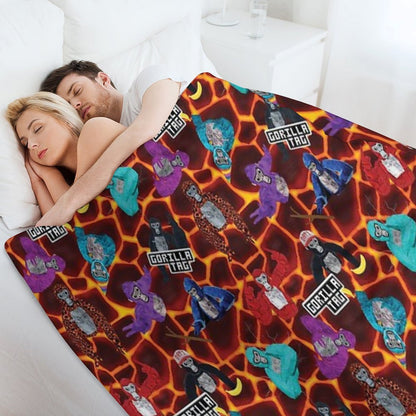 Gorilla Tag Lava Monke Party Throw Blanket