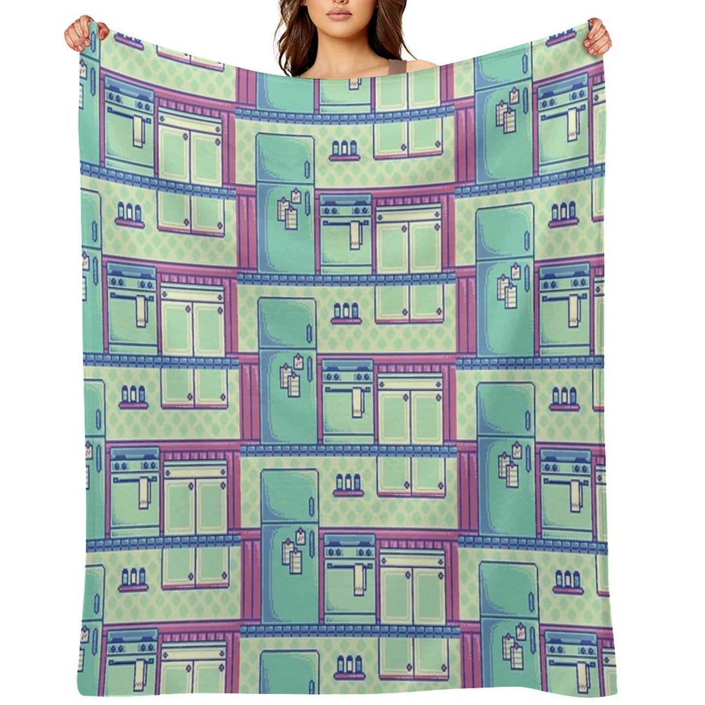 Kitchen (Pixel) Throw Blanket