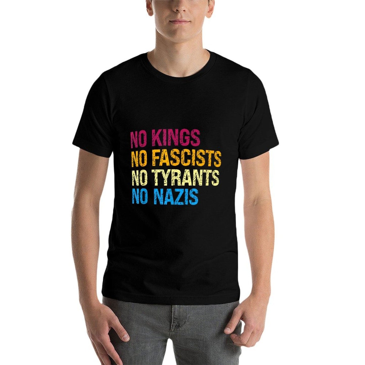 Defiant Voice – No Kings No Fascists No Tyrants No Nazis  Relaxed-fit T-Shirt