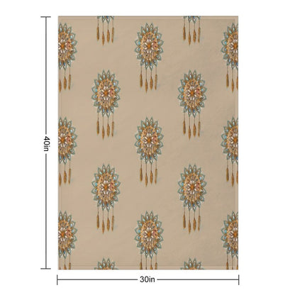 Golden Dreams Dreamcatcher Throw Blanket