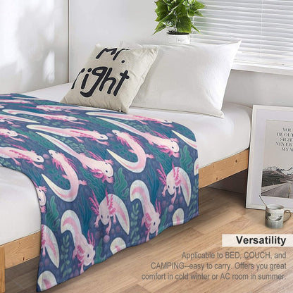Axolotls Throw Blanket