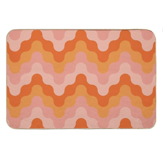 Colored Zigzags (pink And Orange) Bath Mat