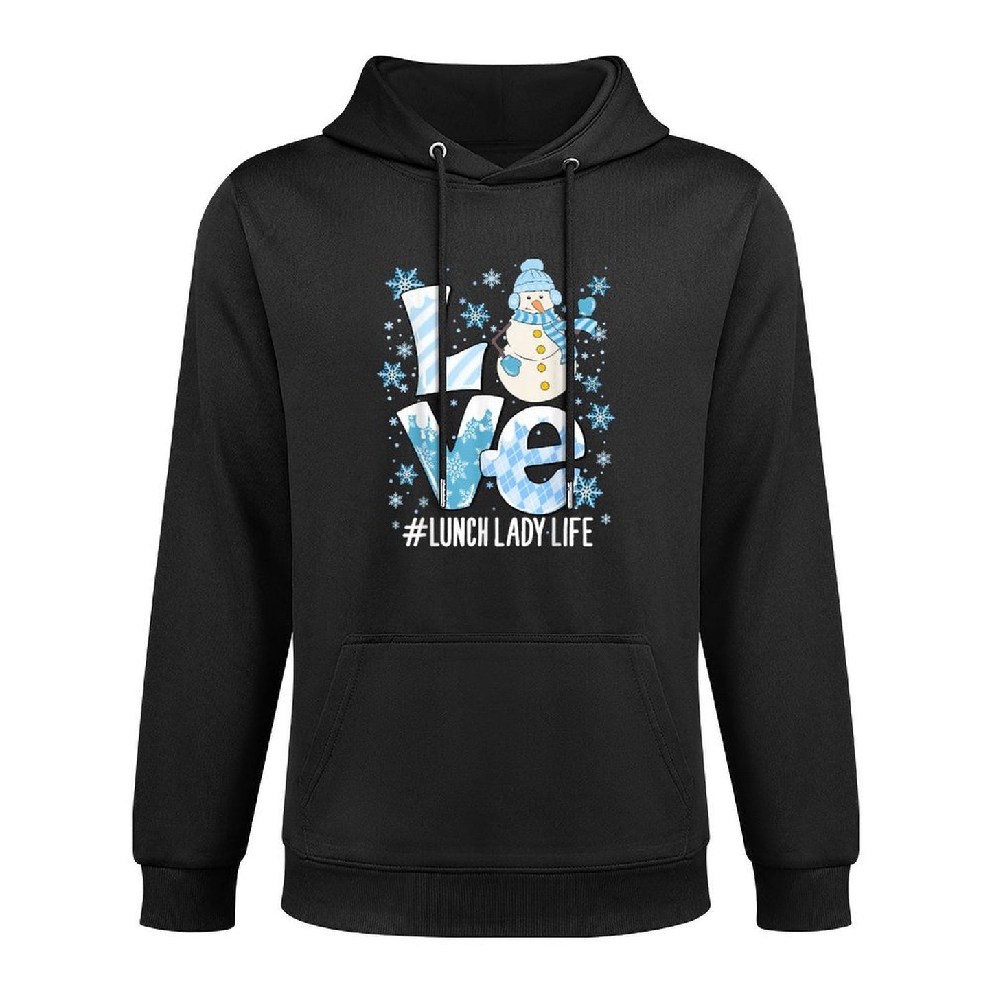Winter Lunch Lady Love Snowman Lunch Lady Snow Christmas Layering Staple Hoodie