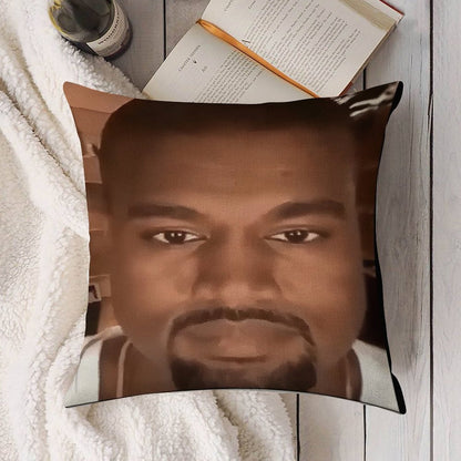 Kanye West Stretched Meme  TikTok Meme  Ye Linen Throw Pillow Cover