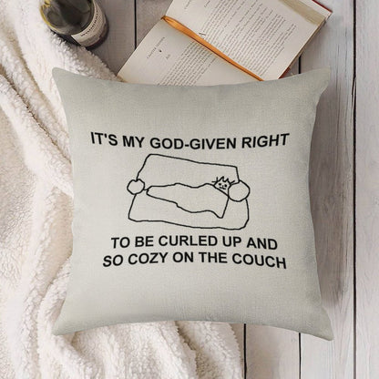 Cozy on The Couch Linen Throw Pillow Cover