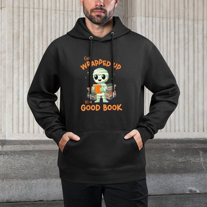 Cute Halloween Teacher Librarian Mummy Reading Books Shrink-Resistant Hoodie