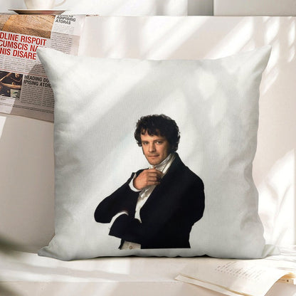 Colin Firth As Mr Darcy in Pride & Prejudice Linen Throw Pillow Cover
