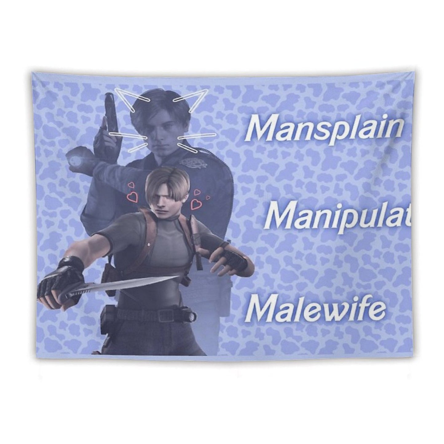 Mansplain, Manipulate, Malewife Leon (Cow) Tapestry