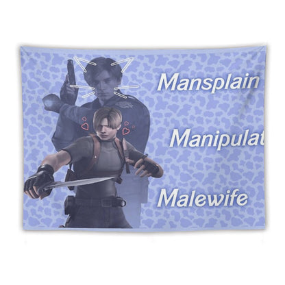 Mansplain, Manipulate, Malewife Leon (Cow) Tapestry