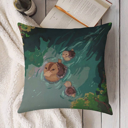 Turtle Duck Pond Avatar The Last Airbender Linen Throw Pillow Cover