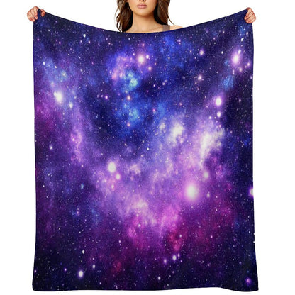 Purple Blue Galaxy Nebula Throw Blanket