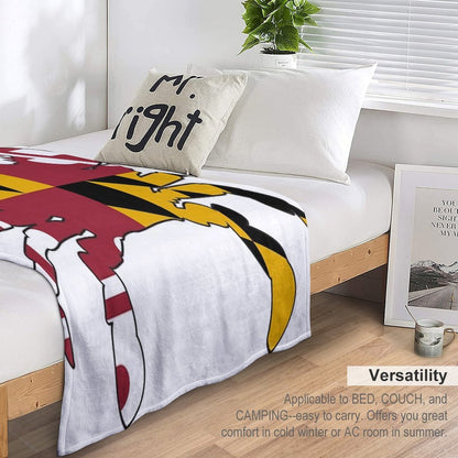 Maryland Flag Crab Throw Blanket