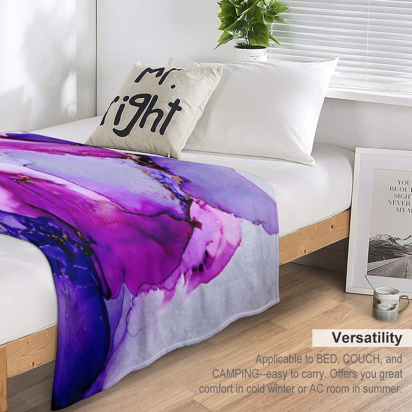 Purple Ink II Throw Blanket